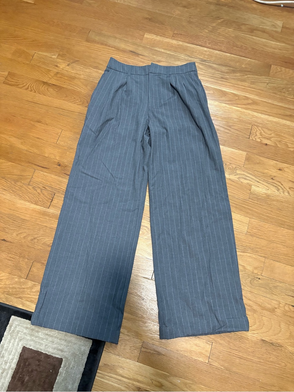 Wild Fable Gray Pinstripe Oversized Wide-Leg Dress Pants